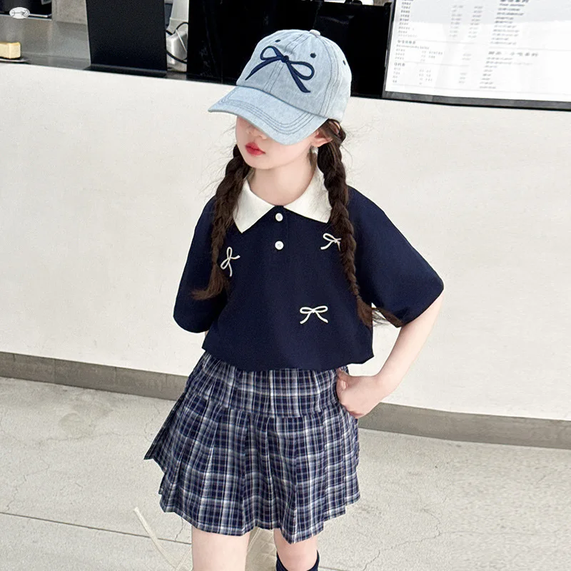 2025 Summer Girls Suit Child set Clothes SHORT t-shirt top and bottom PLAID pleat skirt Teenager Tracksuits Kids 8 5 10 12 year
2025 Summer Girls Suit Child set Clothes SHORT t-shirt top and bottom PLAID pleat skirt Teenager Tracksuits Kids 8 5 10 12 year