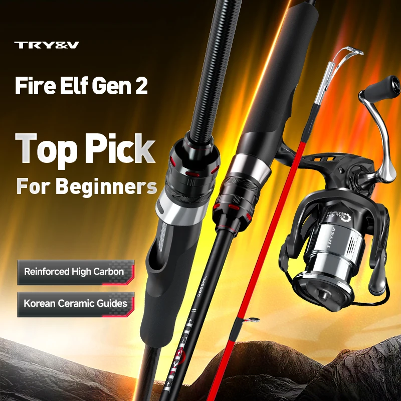 TRY&V Fire Elf Carbon Solid Tip ML Power Long Cast EVA Non Slip Handle Lightweight All Water Freshwater Bass Spinning Rod
TRY&V Fire Elf Carbon Solid Tip ML Power Long Cast EVA Non Slip Handle Lightweight All Water Freshwater Bass Spinning Rod