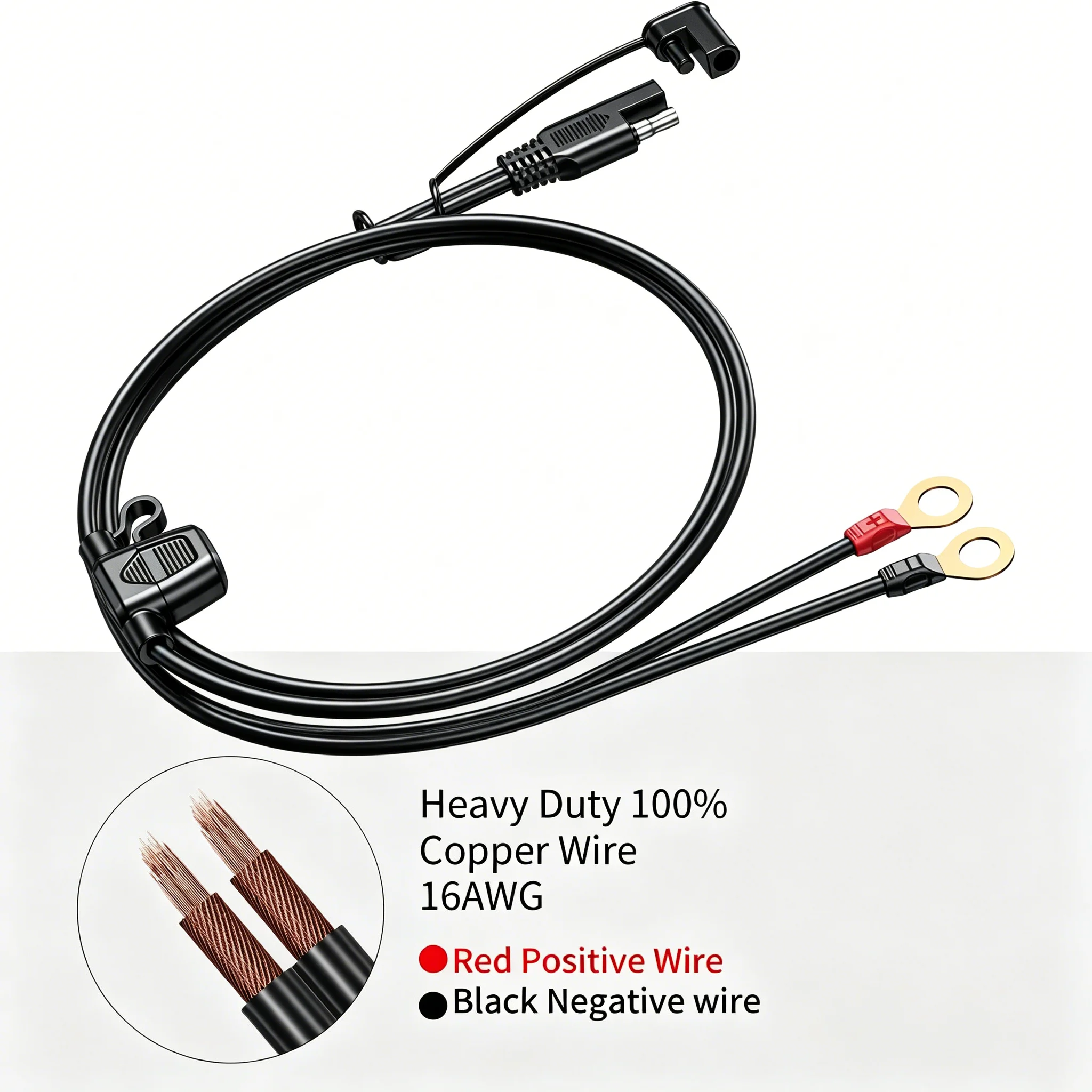 CENJITION 12 24V 18AWG SAE 2 Pin Quick Disconnect to O Ring Terminal Harness Connector Cable for Battery Charger
CENJITION 12 24V 18AWG SAE 2 Pin Quick Disconnect to O Ring Terminal Harness Connector Cable for Battery Charger