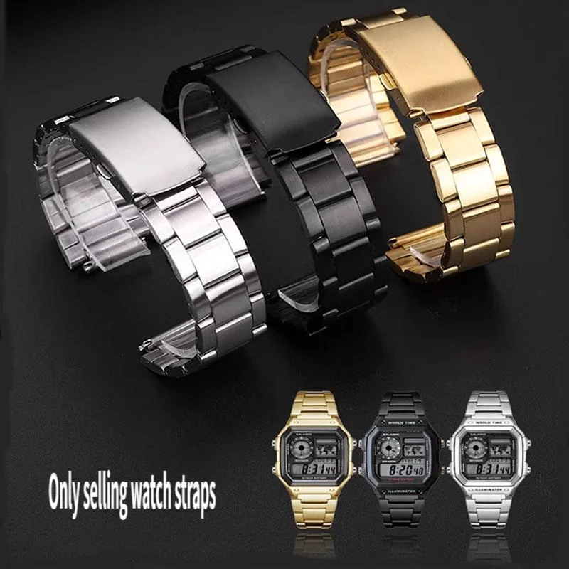 18mm Watch For Casio 3299 AE1200 AE1300 A158 A159 F91 A158W W-216 W-218 Solid Stainless Steel Bracelet AE-1200 Metal Strap Chain
18mm Watch For Casio 3299 AE1200 AE1300 A158 A159 F91 A158W W-216 W-218 Solid Stainless Steel Bracelet AE-1200 Metal Strap Chain