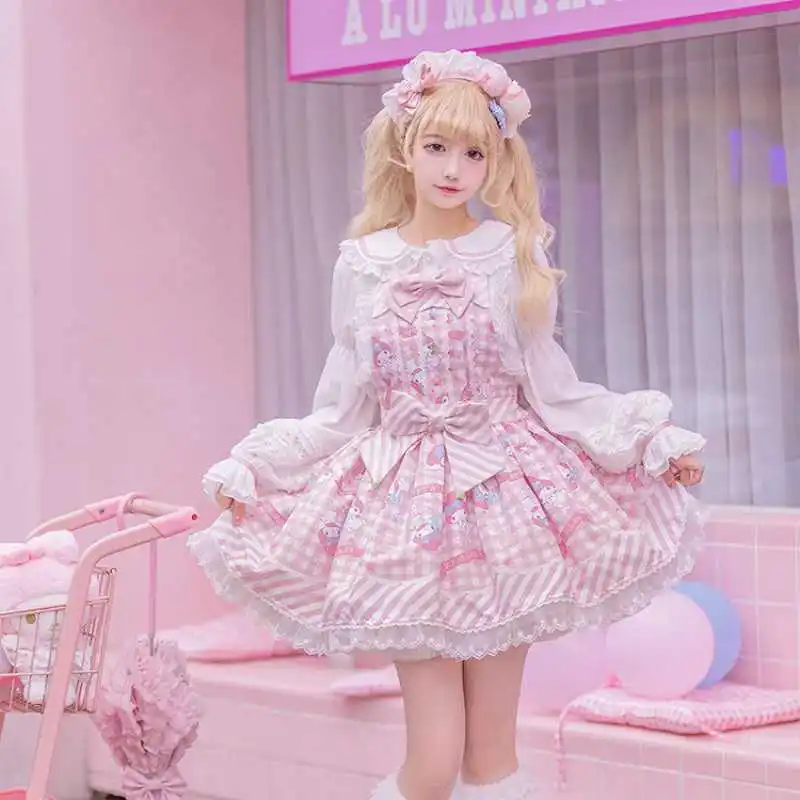 New Sanrio Cartoon Cinnamoroll Kuromi Lolita Dress Kawaii MyMelody Bow Lace Dress Princess Dress Birthday Christmas Women's Gift
New Sanrio Cartoon Cinnamoroll Kuromi Lolita Dress Kawaii MyMelody Bow Lace Dress Princess Dress Birthday Christmas Women's Gift