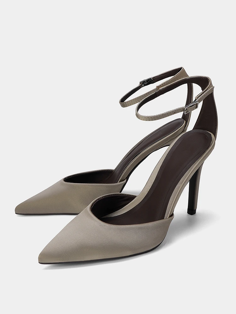 Silk Satin Texture Women's Sandals 2025 Autumn New Style Slip-On Mules Low Cut Buckle Design Pointed Toe Thin Heel Shoes
Silk Satin Texture Women's Sandals 2025 Autumn New Style Slip-On Mules Low Cut Buckle Design Pointed Toe Thin Heel Shoes