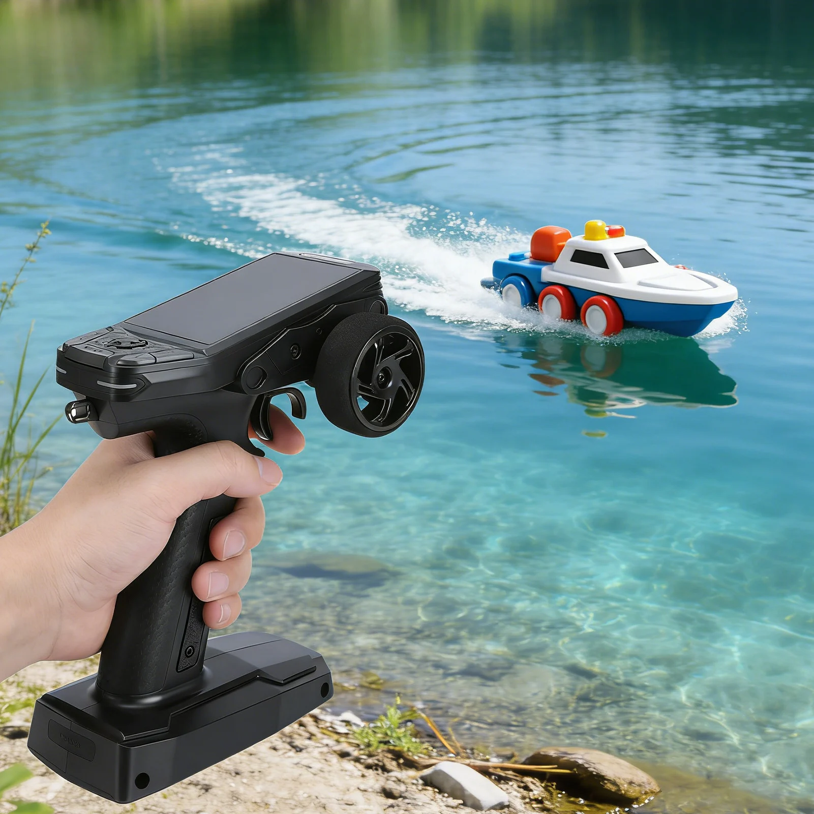 US RC Transmitter with Receiver Black 3.5 Inch Color Display 2.4G 11 Channel RC Transmitter with Dual Antennaes for RC Car Boat
US RC Transmitter with Receiver Black 3.5 Inch Color Display 2.4G 11 Channel RC Transmitter with Dual Antennaes for RC Car Boat