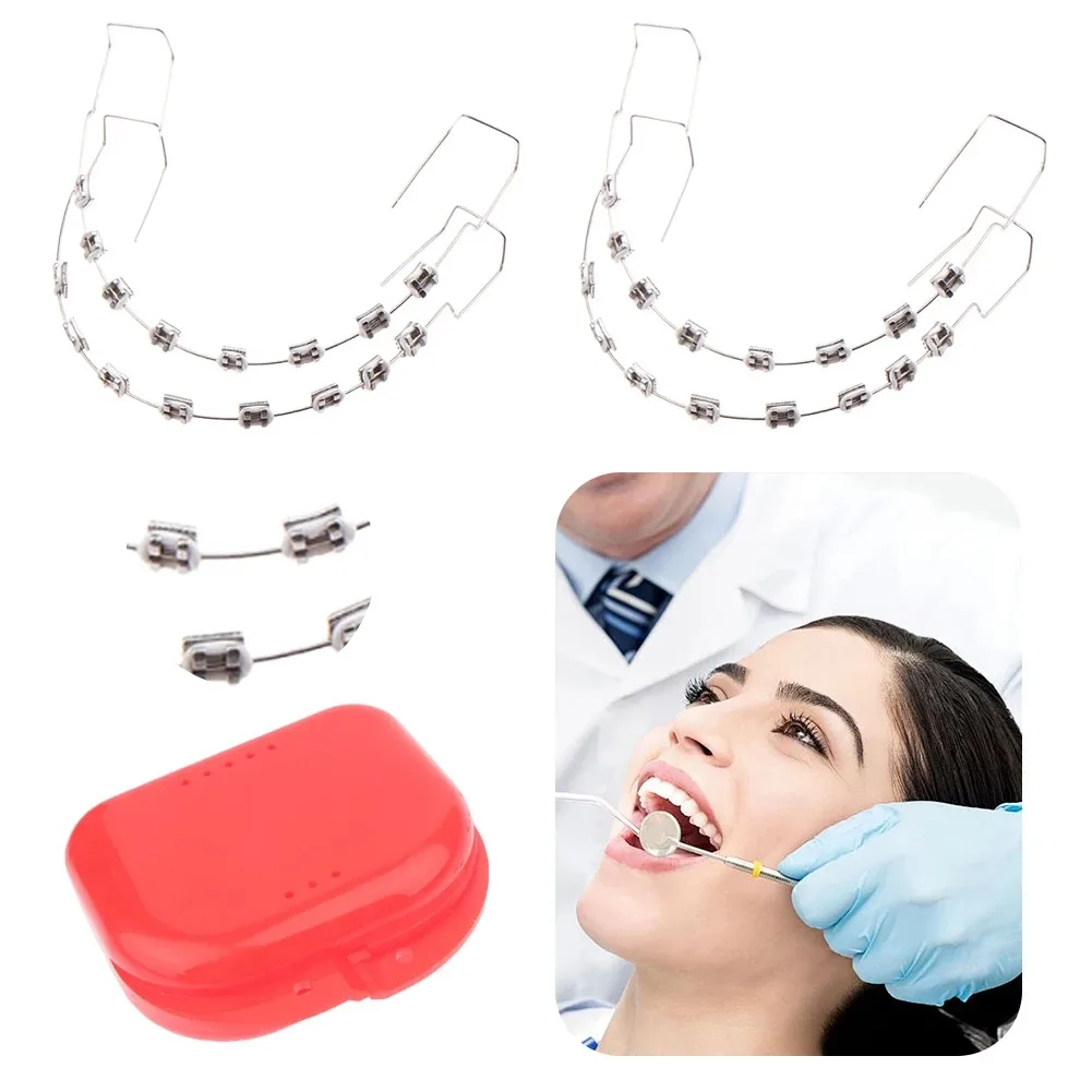 1 Pair Dental Fake Braces with Storage Box Orthodontic Ligature Ties Metal Wires Bracket Dental Fashion Decoration Dental Tool
1 Pair Dental Fake Braces with Storage Box Orthodontic Ligature Ties Metal Wires Bracket Dental Fashion Decoration Dental Tool