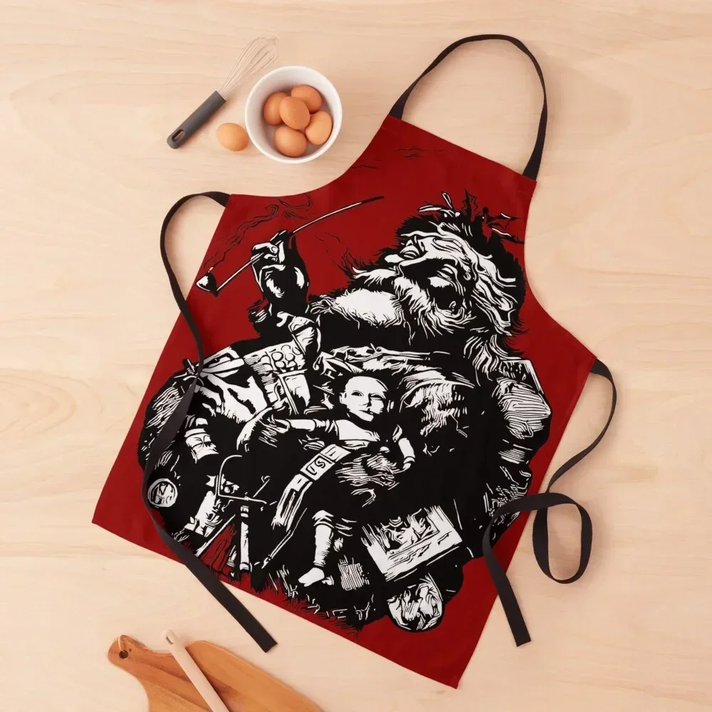 Vintage Style Black and White Illustration Of Santa Claus Apron for women with pocket men Apron
Vintage Style Black and White Illustration Of Santa Claus Apron for women with pocket men Apron
