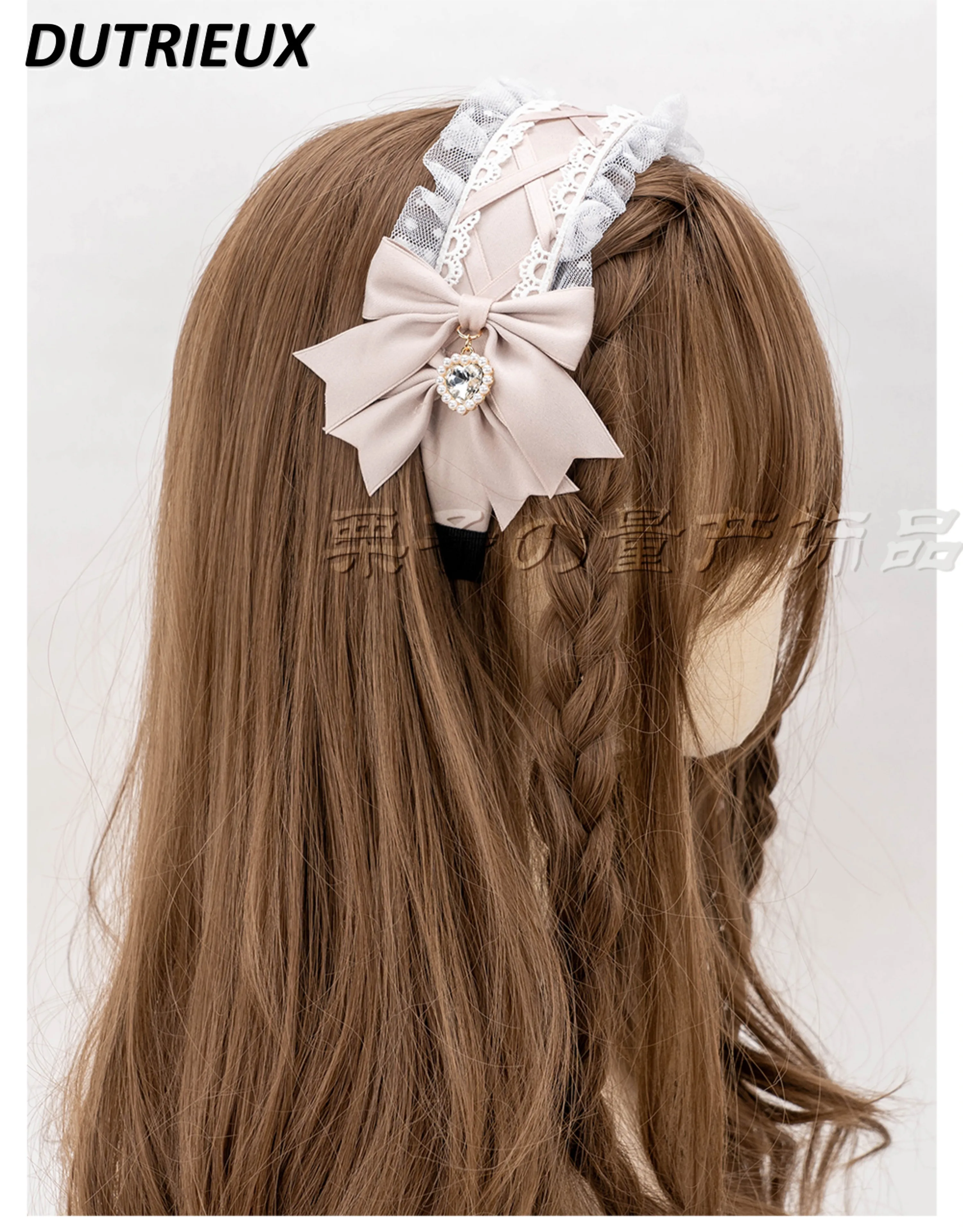 Cute Sweet Lolita Style Lace Cross Strap Bow Love Rhinestone Pendant Headband Mine Mass Production Hair Accessories for Women
Cute Sweet Lolita Style Lace Cross Strap Bow Love Rhinestone Pendant Headband Mine Mass Production Hair Accessories for Women