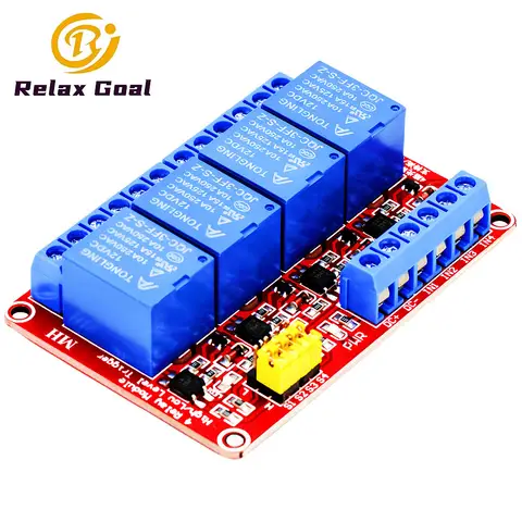 4 Channel Relay Module 5V 12V 24V Board Shield With Optocoupler Isolation Support High and Low Level Trigger for Rasp Pi Arduino