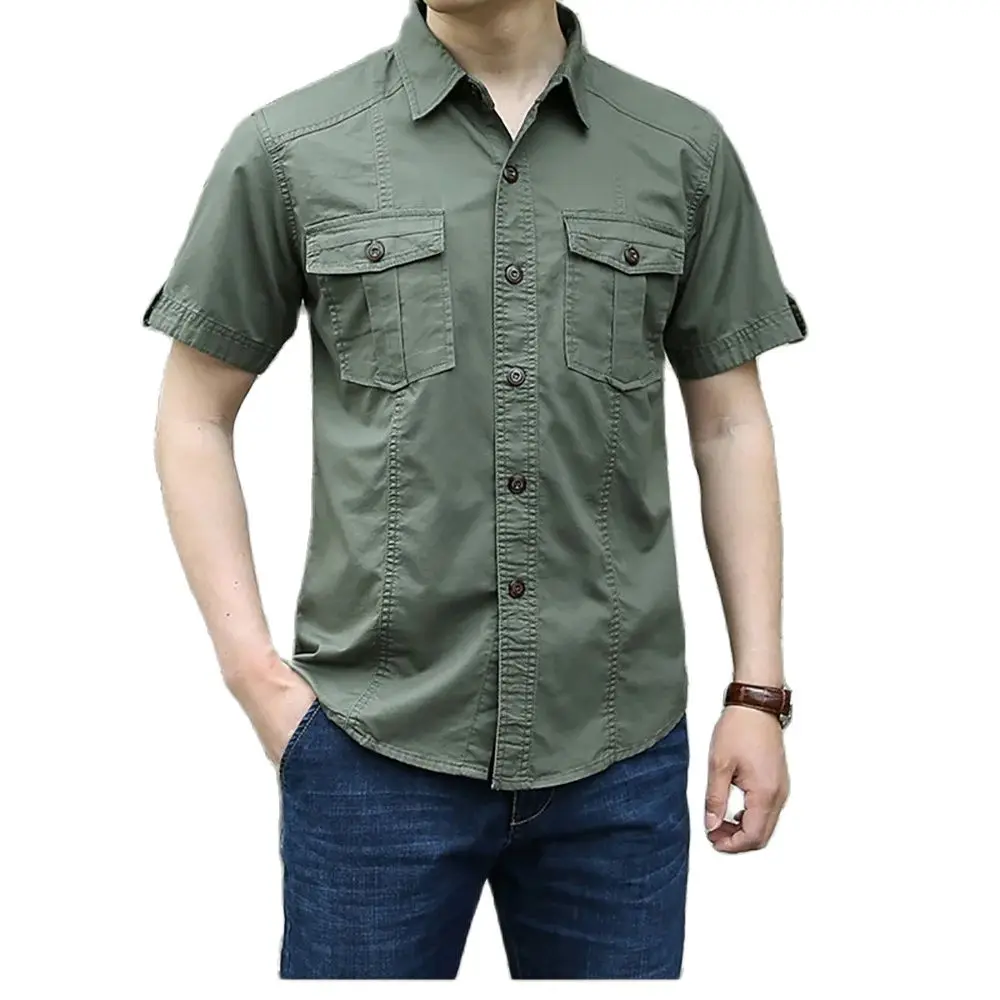 Classic Pocket Short Sleeve Shirt Men Casual Loose Baggy Cotton Shirt Military Style Streetwear Clothes
Classic Pocket Short Sleeve Shirt Men Casual Loose Baggy Cotton Shirt Military Style Streetwear Clothes