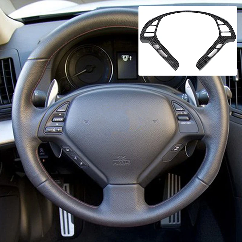 1Pcs Real Carbon Fiber For Infiniti G25 G35 G37 2007-2013 Car Steering Wheel Button Frame Decoration Sticker Car Accessories
1Pcs Real Carbon Fiber For Infiniti G25 G35 G37 2007-2013 Car Steering Wheel Button Frame Decoration Sticker Car Accessories