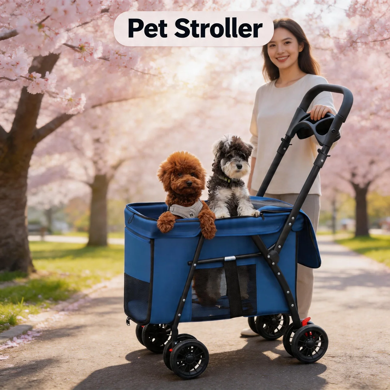 Outdoor Pet Stroller Portable Foldable Suitable for Small Medium Large Pet 4 Wheel Shockproof Breathable Cat Dog Stroller
Outdoor Pet Stroller Portable Foldable Suitable for Small Medium Large Pet 4 Wheel Shockproof Breathable Cat Dog Stroller