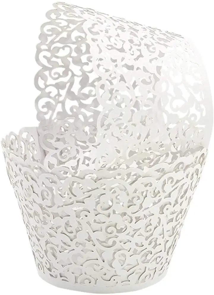 100pcs Artistic Cupcake Wrappers, Lace Laser Cut Baking Cups for Wedding Party Decoration, White
100pcs Artistic Cupcake Wrappers, Lace Laser Cut Baking Cups for Wedding Party Decoration, White