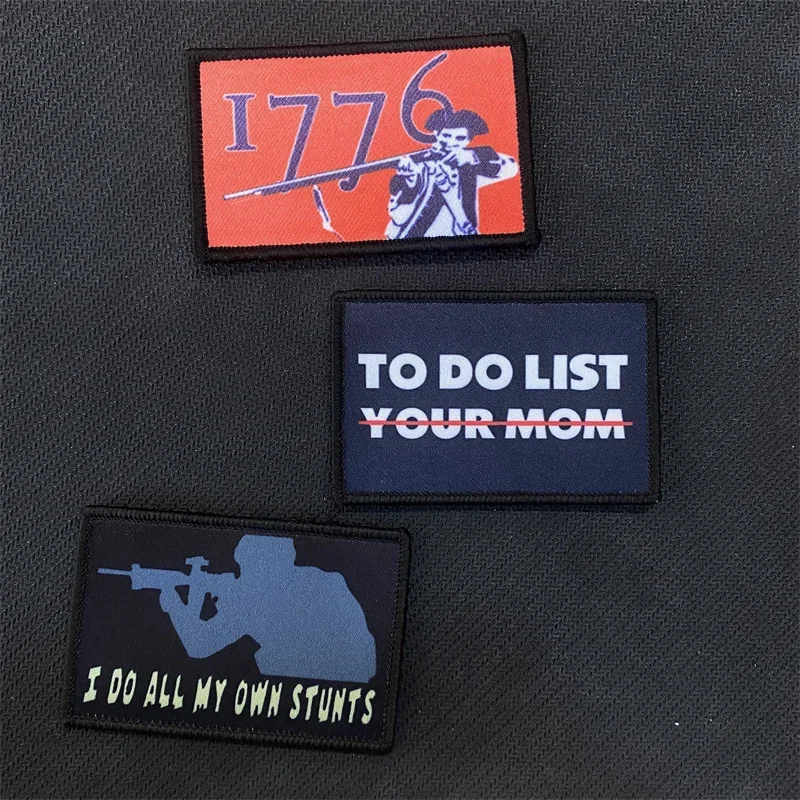 TO DO LIST Printed Patch Patriot 1776 Morale Badge I Do All My Own Stunts Tactical Stickers Hook and Loop Backpack Patches
TO DO LIST Printed Patch Patriot 1776 Morale Badge I Do All My Own Stunts Tactical Stickers Hook and Loop Backpack Patches