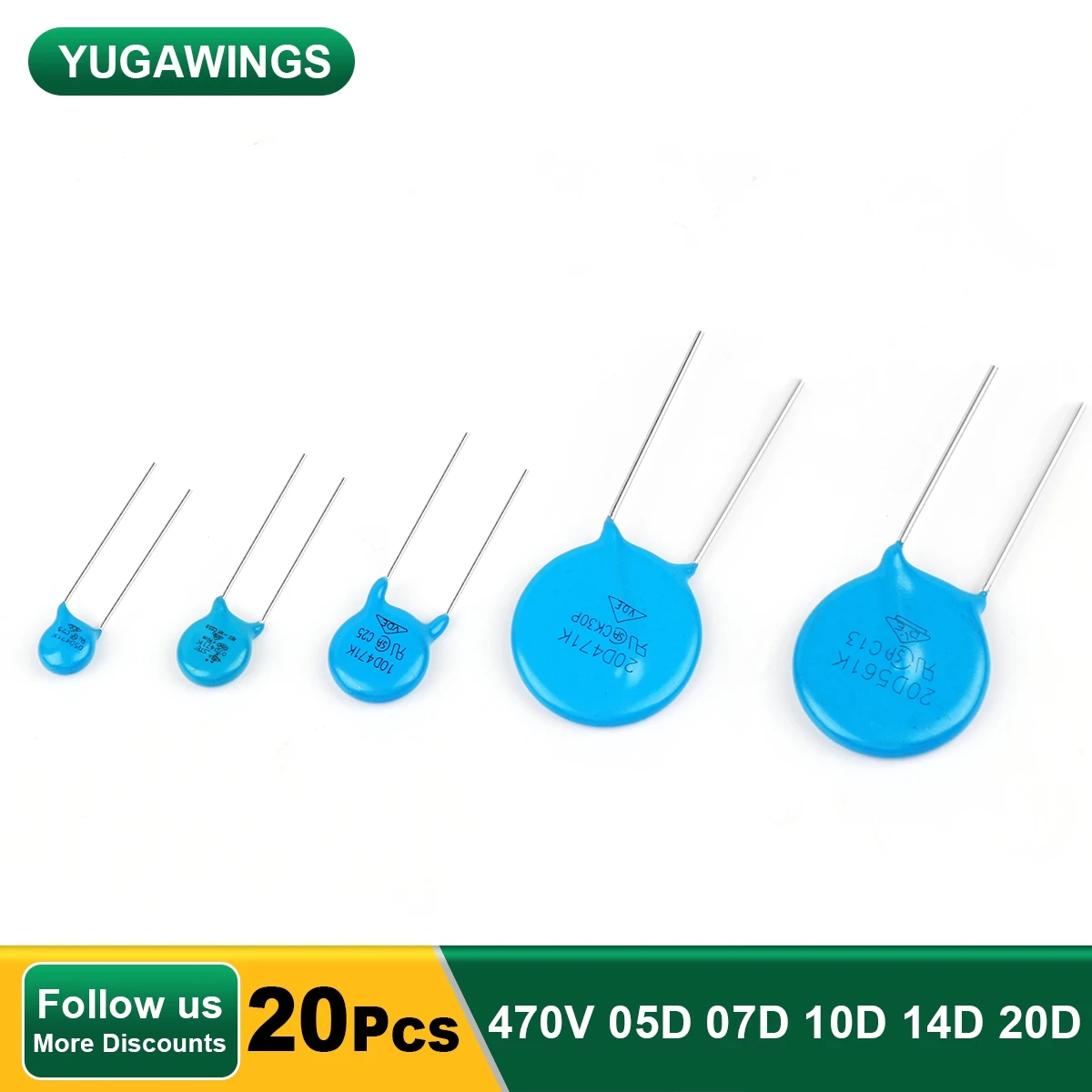 20Pcs Varistor 05D 07D 10D 14D 20D 470V Resistor Available 07D220K 07D391K 7D431K 10D471K 10D101K 10D330K 14D471K 14D220K 20D431
20Pcs Varistor 05D 07D 10D 14D 20D 470V Resistor Available 07D220K 07D391K 7D431K 10D471K 10D101K 10D330K 14D471K 14D220K 20D431