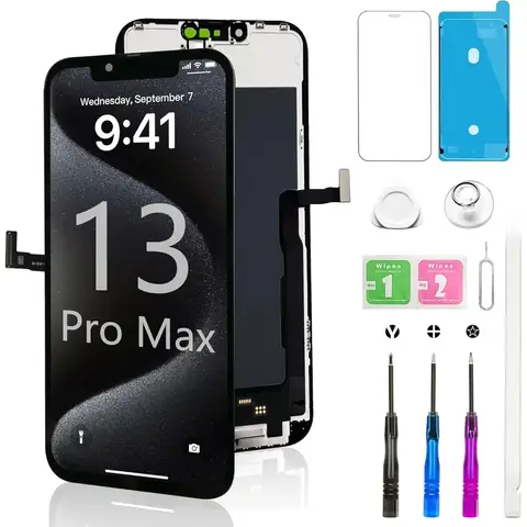 Kit de substituição de tela para iPhone 13 Pro Max Full FHD LCD Display 3D Touch Digitizer com ferramenta de reparo compatível com modelo A24