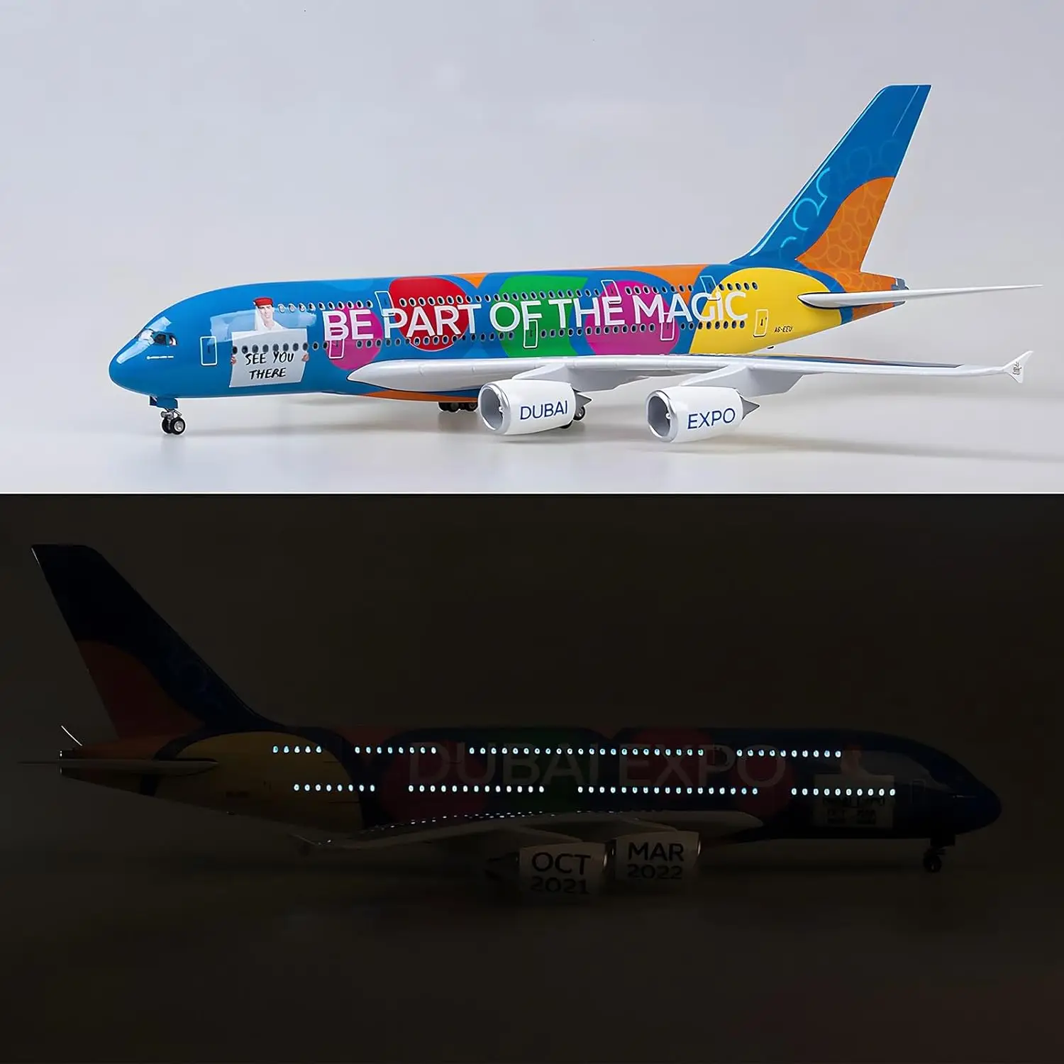1/150 Scale Emirates EXPO A380 Airplane Model Kits Resin Plane Model with Stand for Adult Aviation Gift or Display Decoration
1/150 Scale Emirates EXPO A380 Airplane Model Kits Resin Plane Model with Stand for Adult Aviation Gift or Display Decoration