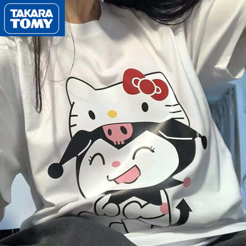 TAKARA TOMY Summer Hello Kitty Girls Polyester Cartoon Cute Print T-Shirt Short Sleeve Student Loose Breathable Soft Top
TAKARA TOMY Summer Hello Kitty Girls Polyester Cartoon Cute Print T-Shirt Short Sleeve Student Loose Breathable Soft Top