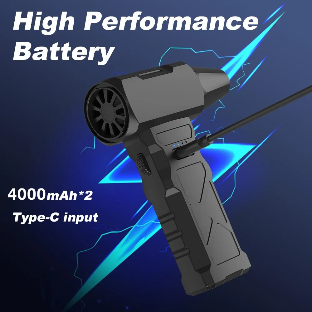 Powerful Air Blower 450000RPM Turbo Jet Fan Wind Speed 53m/s Electric Blower Multifunctional Blowing Dust Dryer Max.200g Thrust
Powerful Air Blower 450000RPM Turbo Jet Fan Wind Speed 53m/s Electric Blower Multifunctional Blowing Dust Dryer Max.200g Thrust