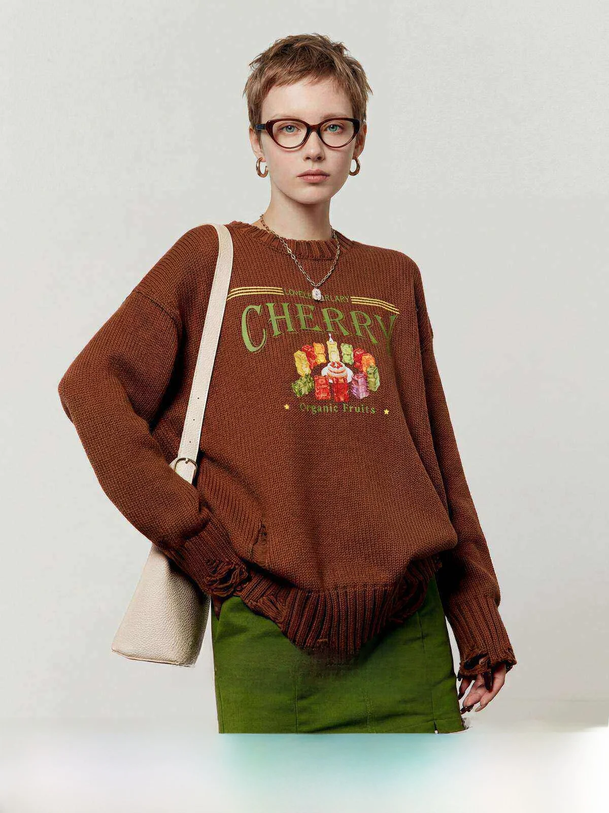 Bear Candy Birthday Print Women's Sweater Coffee Color Loose Fit Knitted Long Sve Regular Length Vintage Sle Spring New
Bear Candy Birthday Print Women's Sweater Coffee Color Loose Fit Knitted Long Sve Regular Length Vintage Sle Spring New