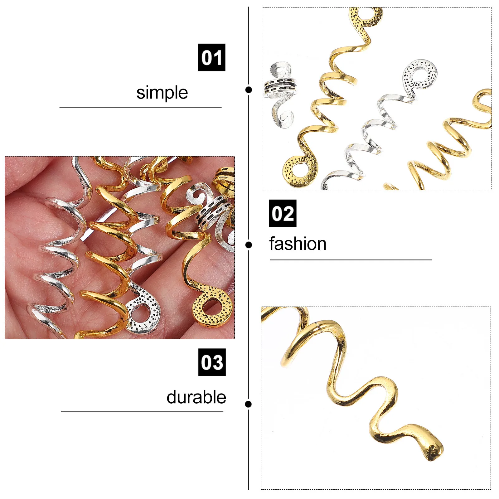 Набор из 16 штук: Металлические спиральные бусины-манжеты для дредов и кос, легкие зажимы для укладки волос из цинкового сплава, спиральные бусины для волос
Набор из 16 штук: Металлические спиральные бусины-манжеты для дредов и кос, легкие зажимы для укладки волос из цинкового сплава, спиральные бусины для волос