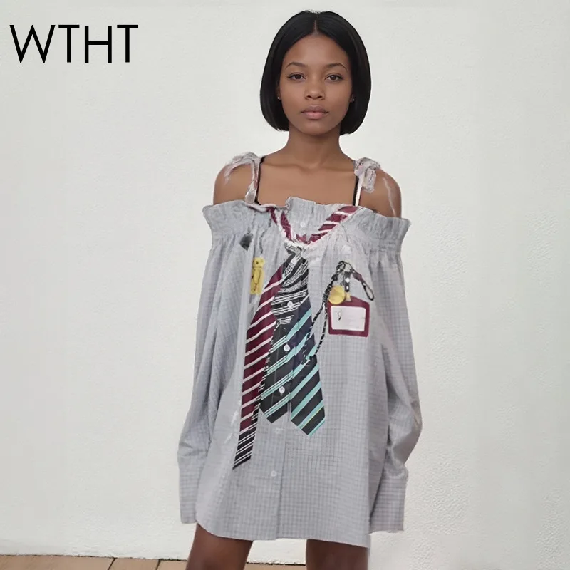 WTHT Trendy Fashion Women's Tie Print Off-shoulder Sling Shirt 2025 Summer New Long Sleeve Single Breasted Blouse Female 1LS2279
WTHT Trendy Fashion Women's Tie Print Off-shoulder Sling Shirt 2025 Summer New Long Sleeve Single Breasted Blouse Female 1LS2279