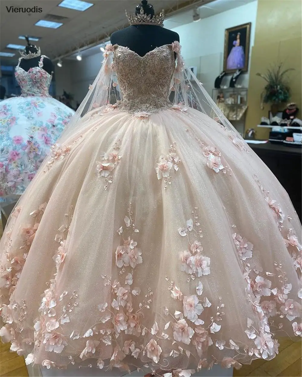2022 Pink Quinceanera Dresses Cinderella With Wraps Floral 3D Flowers Applique Pearls Lace Up Ball Gown Sweet 16 15 Dress
2022 Pink Quinceanera Dresses Cinderella With Wraps Floral 3D Flowers Applique Pearls Lace Up Ball Gown Sweet 16 15 Dress