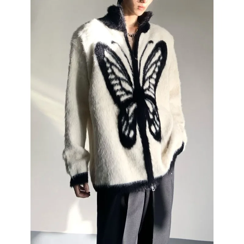 Men's Models Fairy Winter Autumn Tops Coat Sweater Knit Print Butterfly Standing Collar Zipper Retro Leisure Simple Advanced
Men's Models Fairy Winter Autumn Tops Coat Sweater Knit Print Butterfly Standing Collar Zipper Retro Leisure Simple Advanced
