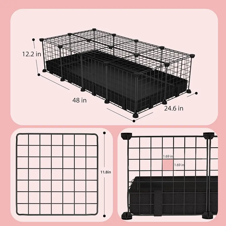 Small Animal Playpen with Waterproof Mat,Guinea Pig Cages,48"*24.6"*12.2"C&C Cage for Hamster,Rabbit,Hedgehog,Chinchilla,Ferret,
Small Animal Playpen with Waterproof Mat,Guinea Pig Cages,48"*24.6"*12.2"C&C Cage for Hamster,Rabbit,Hedgehog,Chinchilla,Ferret,