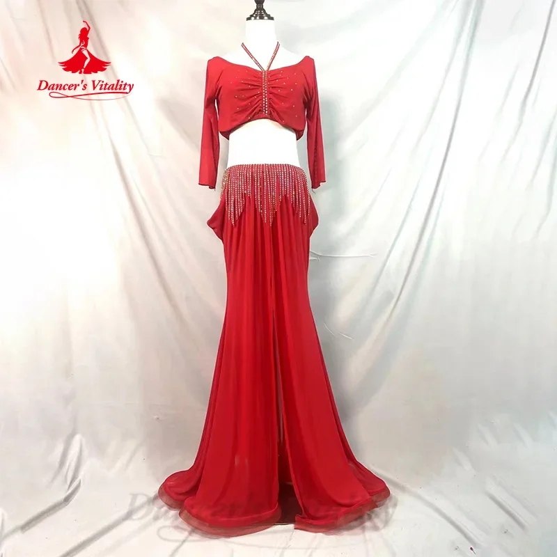 Belly Dancing Clothing Set Light Luxury AB Stones Top+tassel Chiffon Split Long Skirt 2pcs Oriental Dance Performance Costume
Belly Dancing Clothing Set Light Luxury AB Stones Top+tassel Chiffon Split Long Skirt 2pcs Oriental Dance Performance Costume