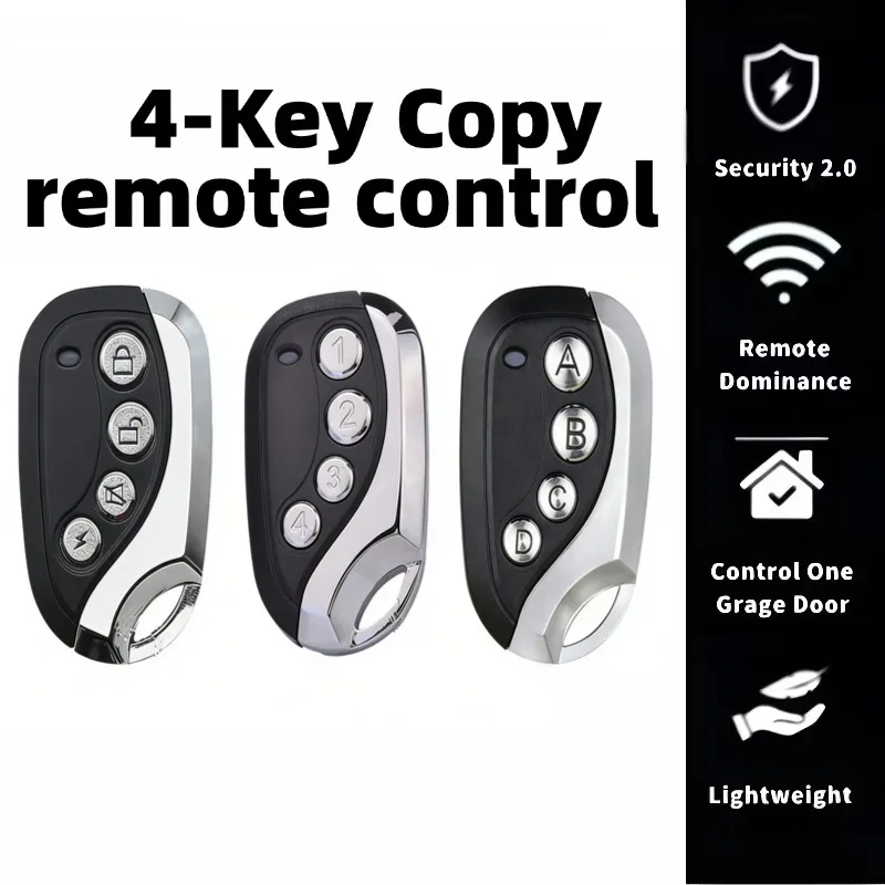 433MHz Smart Copy Duplicator Remote Control RF Wireless 4 Button Electric Garage Door Gate Remote Cloning 433.92 MHz Transmitter
433MHz Smart Copy Duplicator Remote Control RF Wireless 4 Button Electric Garage Door Gate Remote Cloning 433.92 MHz Transmitter