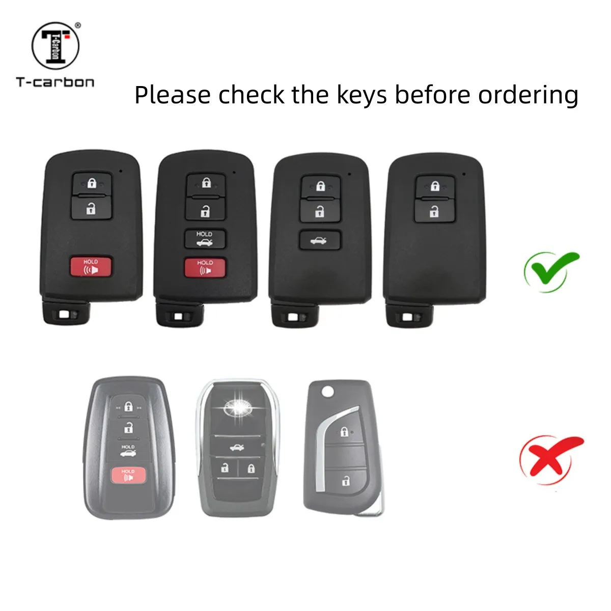 T-carbon Carbon Fiber Car Key Cover For Toyota Tacoma Sequoia 4Runner RAV4 Camry XLE Avalon Key Case Fob Shell Accessories
T-carbon Carbon Fiber Car Key Cover For Toyota Tacoma Sequoia 4Runner RAV4 Camry XLE Avalon Key Case Fob Shell Accessories