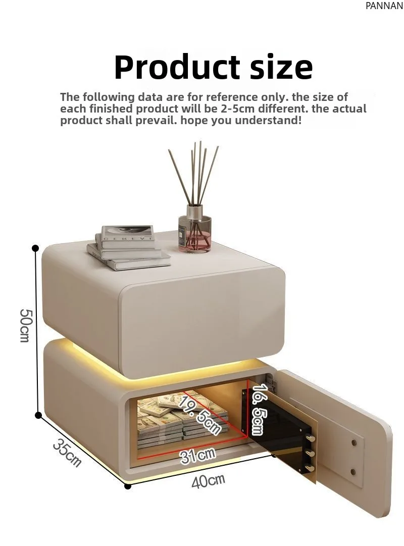 Smart suspension with safe bedside table light luxury high-end cabinet solid wood bedroom bedroom furniture nightstand
Smart suspension with safe bedside table light luxury high-end cabinet solid wood bedroom bedroom furniture nightstand