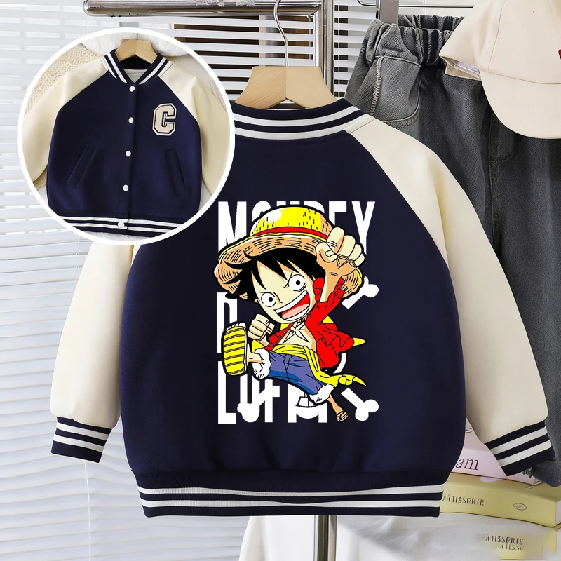 Boys Cardigan Baseball Jacket ONE PIECE Luffy Child Winter Warm Tops Anime Cartoon Print Casual Overcoat Kids Birthday Gifts
Boys Cardigan Baseball Jacket ONE PIECE Luffy Child Winter Warm Tops Anime Cartoon Print Casual Overcoat Kids Birthday Gifts