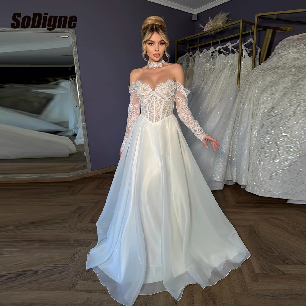 SoDigne A-line Lace/Organza Wedding Dresses Sweetheart Off Shoulder Bridal Dress 2026 Bride Gown vestidos de novia Customized
SoDigne A-line Lace/Organza Wedding Dresses Sweetheart Off Shoulder Bridal Dress 2026 Bride Gown vestidos de novia Customized