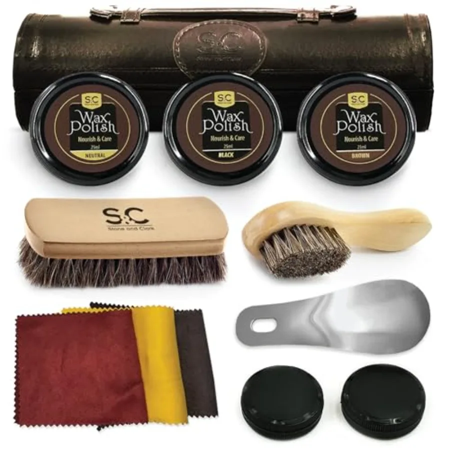 Stone and Clark Original Shoe Polish Care Kit - Premium Leather Shoe Shine Kit for Men Women Ideal for Daily Use Special Occasi
Stone and Clark Original Shoe Polish Care Kit - Premium Leather Shoe Shine Kit for Men Women Ideal for Daily Use Special Occasi
