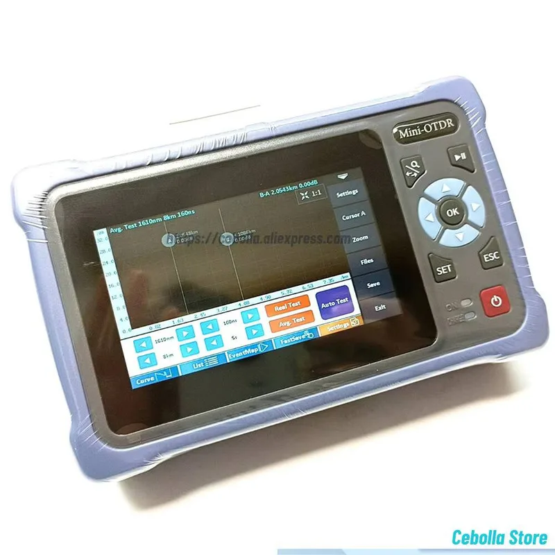 Fiber Optic Reflectometer Touch Screen 1310/1550nm 26/24dB MINI OTDR &1610NM 22dB VFL OLS OPM Event Map Ethernet Cable Tester
Fiber Optic Reflectometer Touch Screen 1310/1550nm 26/24dB MINI OTDR &1610NM 22dB VFL OLS OPM Event Map Ethernet Cable Tester
