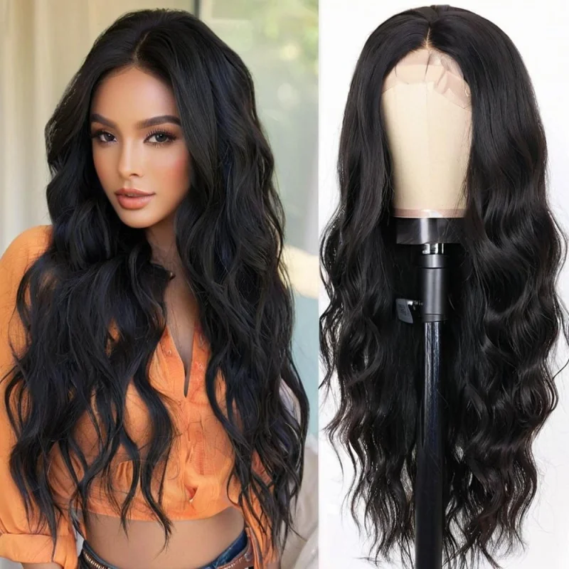 Women's with middle parting, curly , black big wavy long hair, machine-made wig
Women's with middle parting, curly , black big wavy long hair, machine-made wig