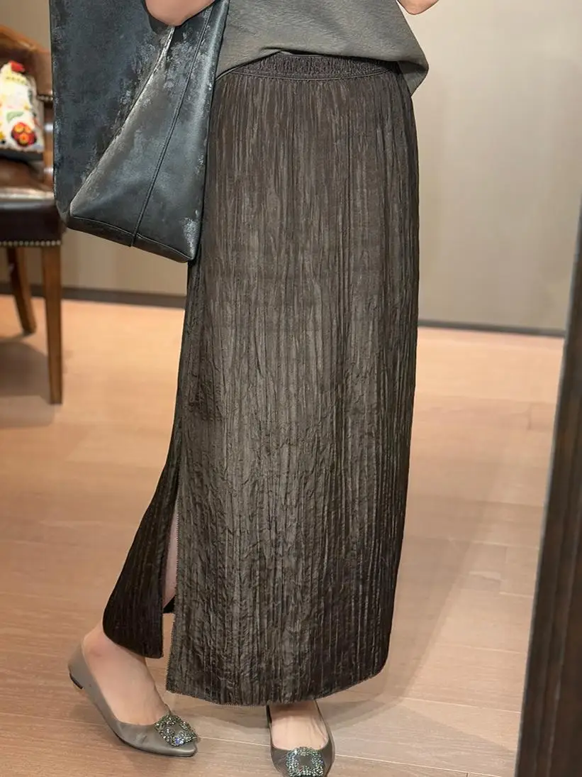 Petite Silk Half Skirt Women's High Quality 2 Colors Casual Style Elastic Waist Straight Tube Skirt Breathable Fabric
Petite Silk Half Skirt Women's High Quality 2 Colors Casual Style Elastic Waist Straight Tube Skirt Breathable Fabric