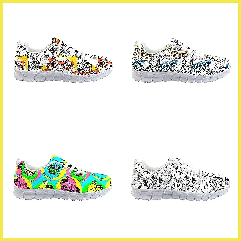Women's Classic Low Top Lace-Up Sneakers, Breathable Casual Walking Shoes with Fashion Pug Print
Women's Classic Low Top Lace-Up Sneakers, Breathable Casual Walking Shoes with Fashion Pug Print