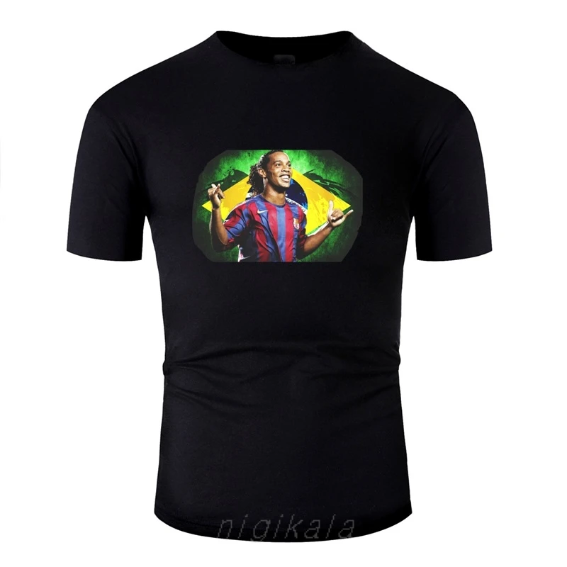 Летняя футболка с принтом Ronaldinho Brazil/Barca, мужская футболка с круглым воротником, хлопковые мужские футболки в стиле хип-хоп
Летняя футболка с принтом Ronaldinho Brazil/Barca, мужская футболка с круглым воротником, хлопковые мужские футболки в стиле хип-хоп