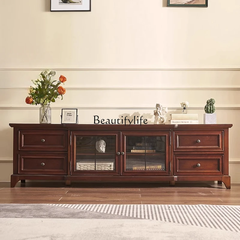 American all-solid wood TV cabinet living room living room retro locker cherry wood
American all-solid wood TV cabinet living room living room retro locker cherry wood
