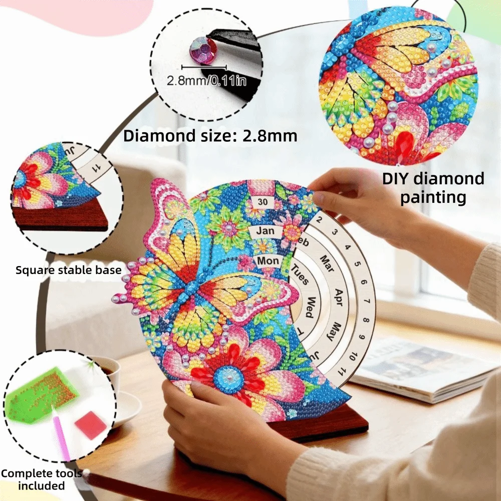 3D Diamond Art Perpetual Calendar Kits Wooden DIY Diamond Art Calendar Rotating Handmade Diamond Painting Calendar For Adults
3D Diamond Art Perpetual Calendar Kits Wooden DIY Diamond Art Calendar Rotating Handmade Diamond Painting Calendar For Adults