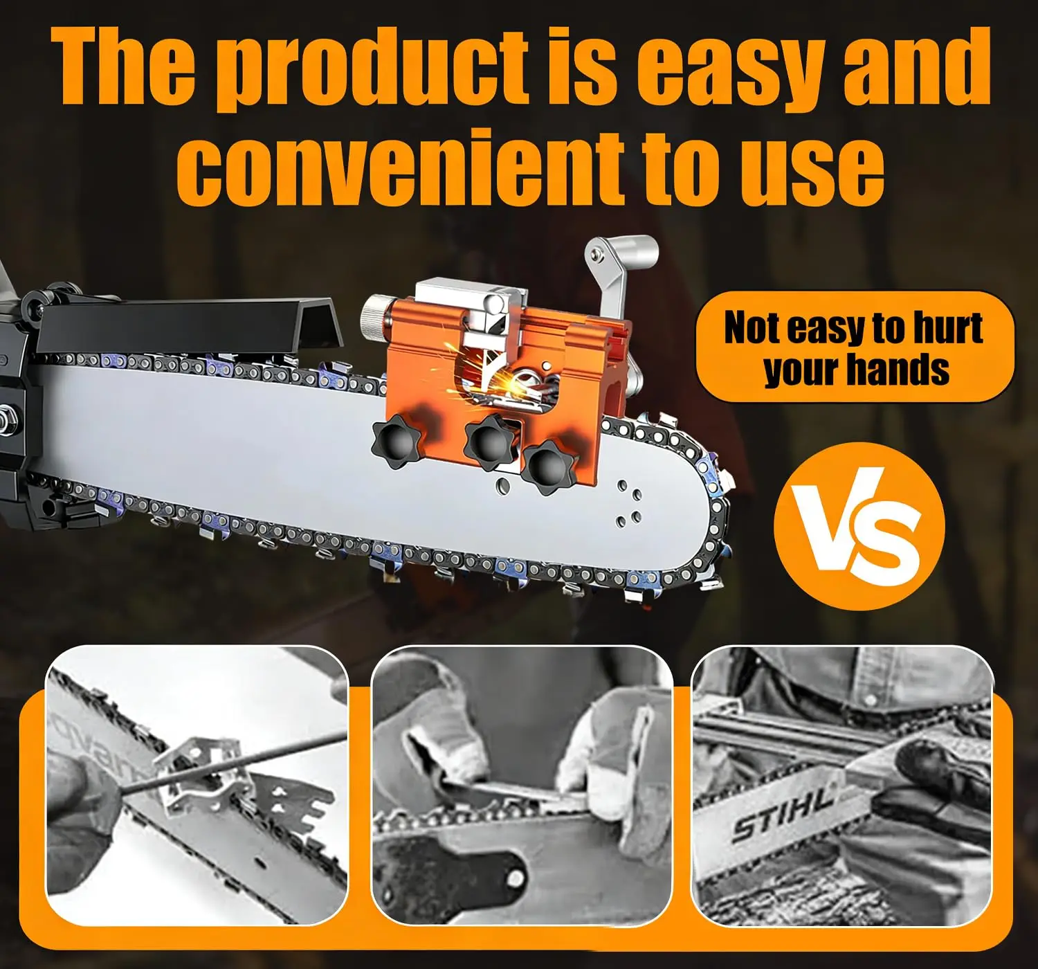 Handheld Chainsaw Chain Sharpener Portable Grinder with Chain Clamp Multi Purpose Grinding Tool for Saw Maintenance
Handheld Chainsaw Chain Sharpener Portable Grinder with Chain Clamp Multi Purpose Grinding Tool for Saw Maintenance