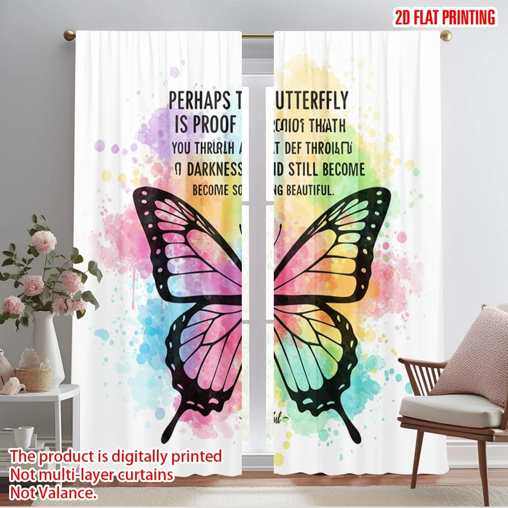 2pcs 2D flat printing Party Window Curtains Beautiful Butterfly Watercolor Polyester Without Electricity Family Party Perfect
2pcs 2D flat printing Party Window Curtains Beautiful Butterfly Watercolor Polyester Without Electricity Family Party Perfect