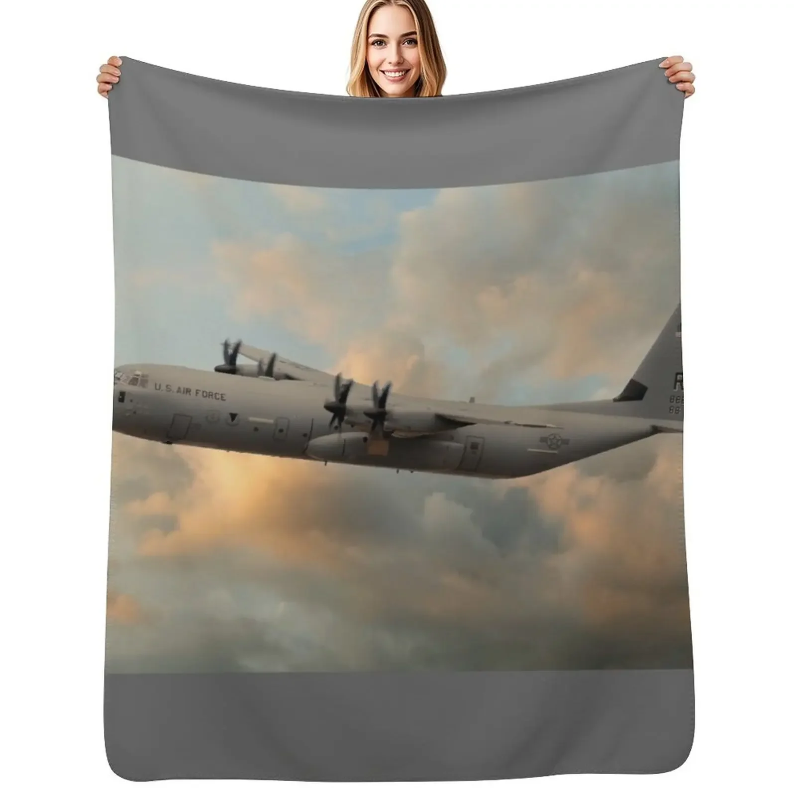 USAF C-130J-30 Hercules Throw Blanket christmas gifts Designers Plaid on the sofa Blanket
USAF C-130J-30 Hercules Throw Blanket christmas gifts Designers Plaid on the sofa Blanket