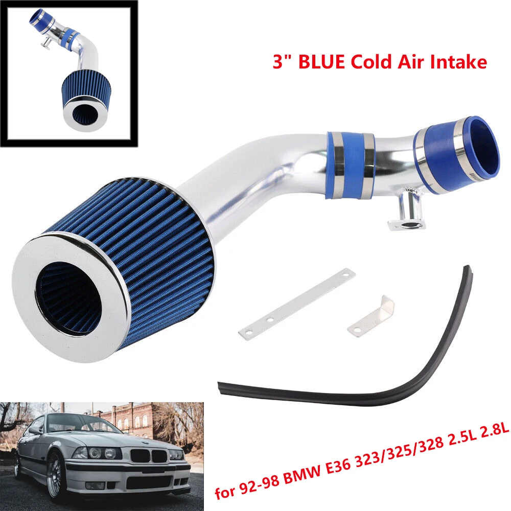 3" BLUE Cold Air Intake Kit + Filter For 92-98 BMW 3-series E36 323/325/328 2.5L 2.8L I6 engine
3" BLUE Cold Air Intake Kit + Filter For 92-98 BMW 3-series E36 323/325/328 2.5L 2.8L I6 engine