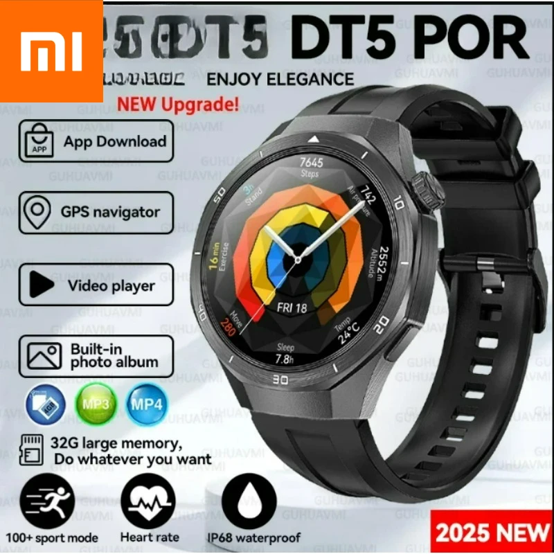 Xiaomi 2025 Новые часы GT5 Pro с памятью, умные часы для мужчин, воспроизведение видео, GPS, приложение для загрузки, спортивные водонепроницаемые часы для наушников с вызовом, браслет 
Xiaomi 2025 Новые часы GT5 Pro с памятью, умные часы для мужчин, воспроизведение видео, GPS, приложение для загрузки, спортивные водонепроницаемые часы для наушников с вызовом, браслет