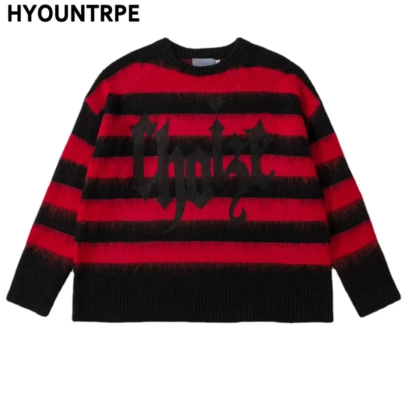 Hip Hop Striped Oversized Sweater Mens Autumn Winter Punk O-neck Long Sleeve Pullover Streetwear Casual Loose Sweaters Clothing
Hip Hop Striped Oversized Sweater Mens Autumn Winter Punk O-neck Long Sleeve Pullover Streetwear Casual Loose Sweaters Clothing