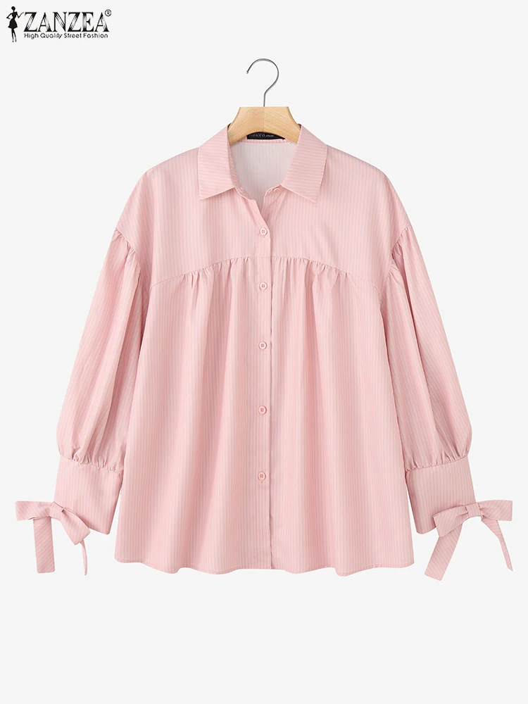 Осенние полосатые рубашки, повседневные свободные туники с длинными рукавами, модные топы с лацканами и воротником, корейский стиль, с рукавами-фонариками и бантом, Blusas ZANZEA 2025
Осенние полосатые рубашки, повседневные свободные туники с длинными рукавами, модные топы с лацканами и воротником, корейский стиль, с рукавами-фонариками и бантом, Blusas ZANZEA 2025