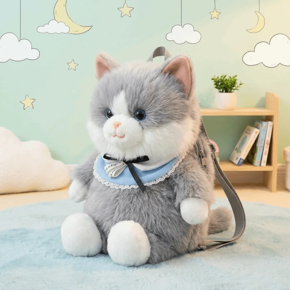 Cute Fur Material Backpack Lifelike Large Capacity Stuffed Animal Bag Fluffy Soft Ragdoll Cat School Bag Daily
Cute Fur Material Backpack Lifelike Large Capacity Stuffed Animal Bag Fluffy Soft Ragdoll Cat School Bag Daily