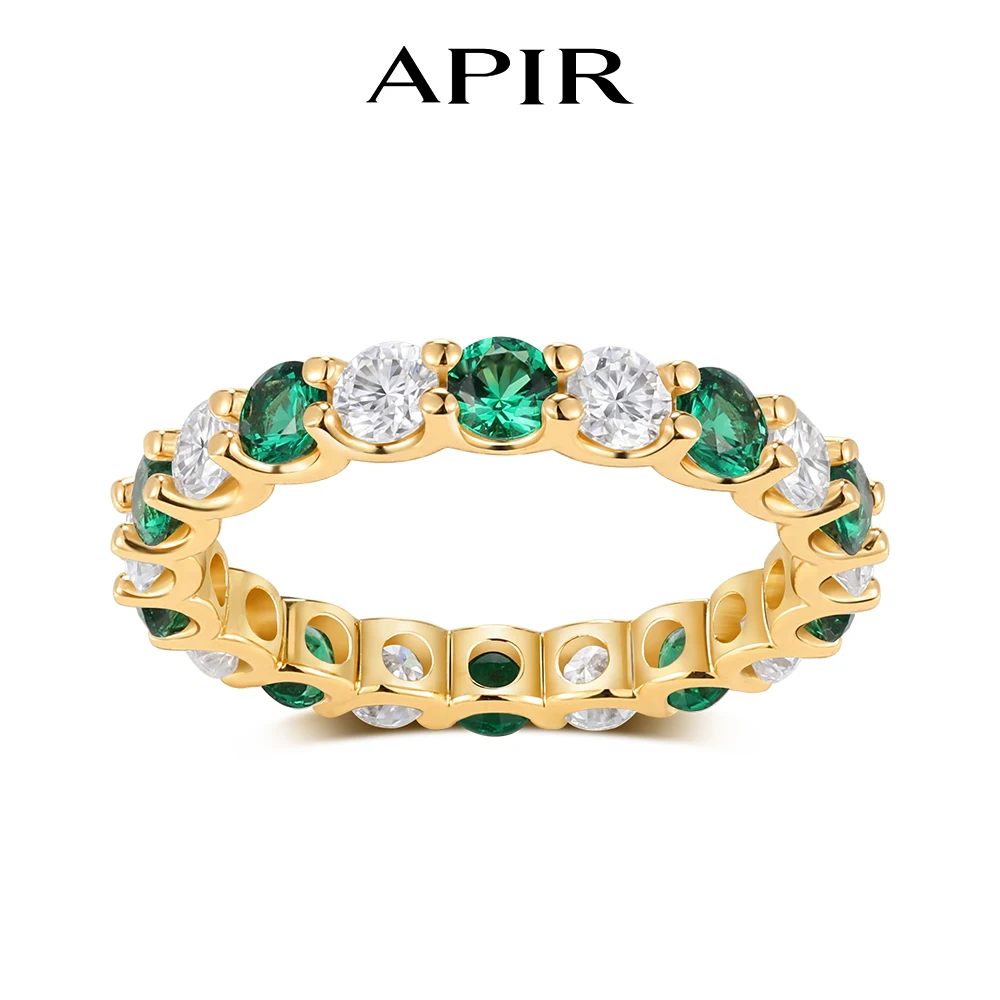 APIR Lab Grown Emeralds & Moissanite Eternity Ring for Women 925 Sterling Silver Sparkling Rings Anniversary Fine Jewelry Gifts
APIR Lab Grown Emeralds & Moissanite Eternity Ring for Women 925 Sterling Silver Sparkling Rings Anniversary Fine Jewelry Gifts